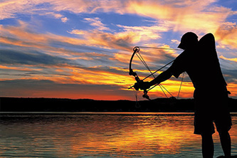 bow fishing, sunset, bow, archery