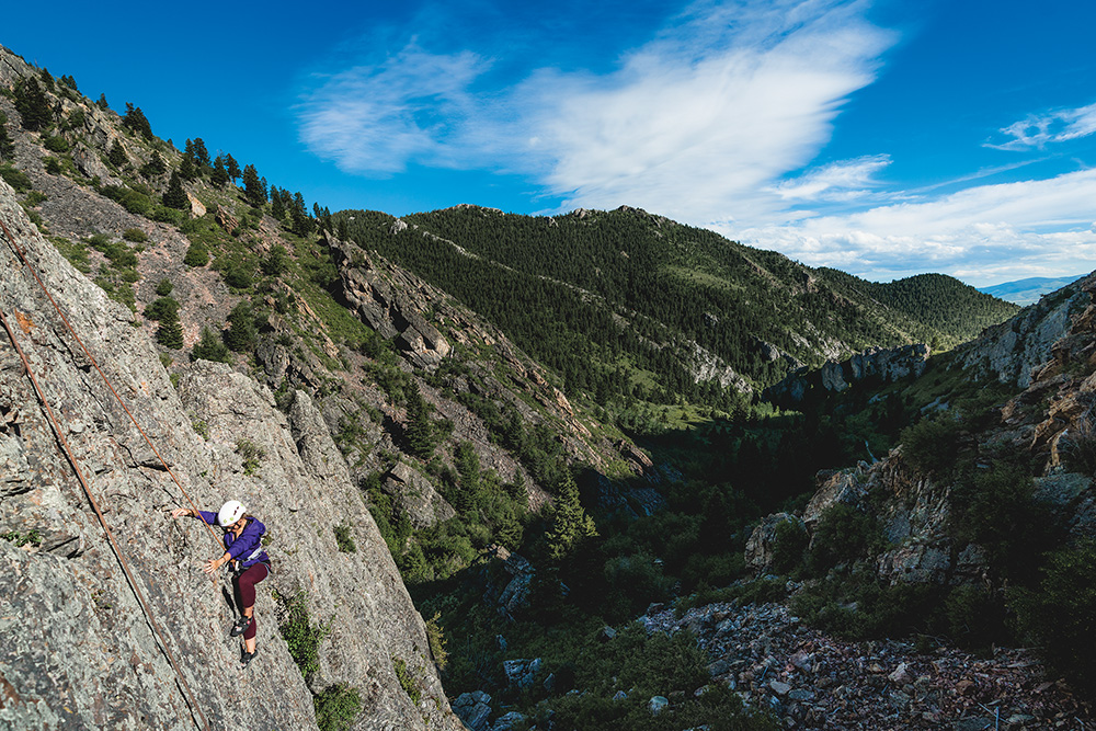 climbing rock helmet outside