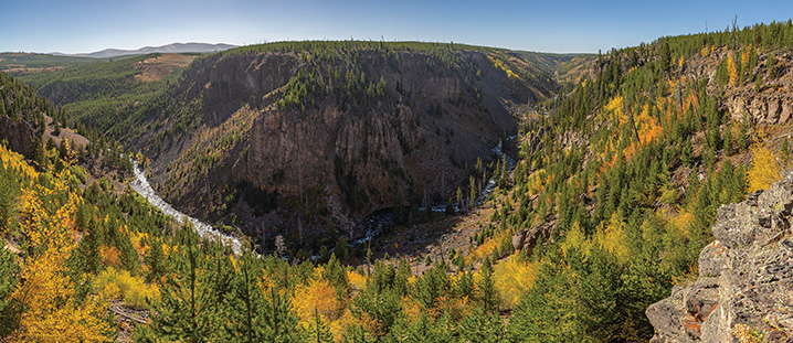 yellowstone, color, fall, hiking