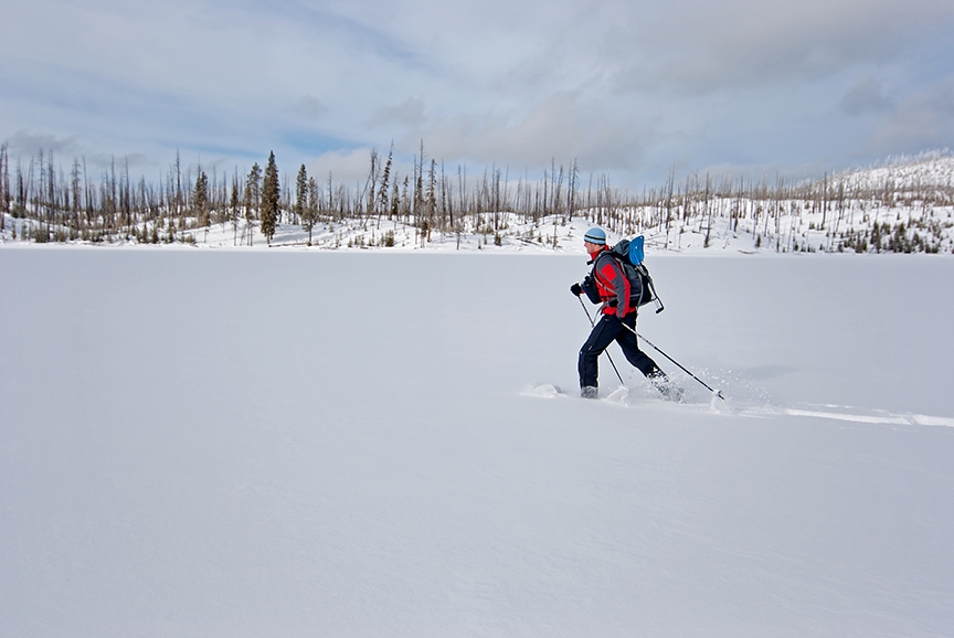 snowshoeing outside bozeman montana