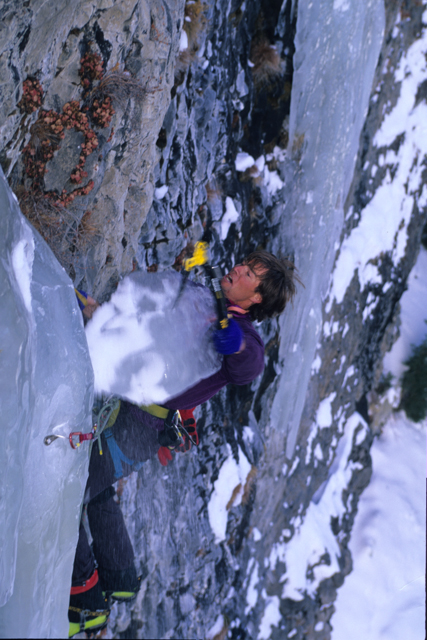 ice climbing outside bozeman hyalite
