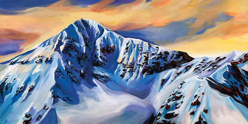lone peak, art, painting