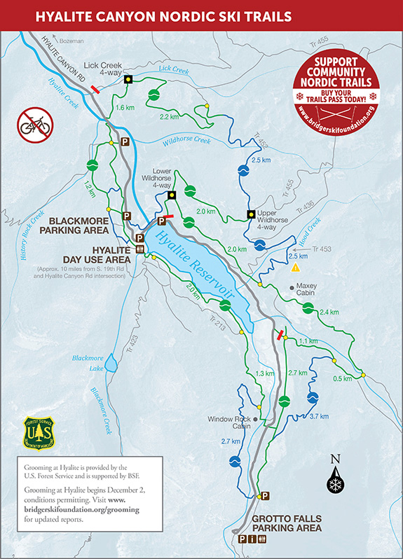 Bridger Ski Foundation, Cross-Country Ski Trails, Hyalite Canyon