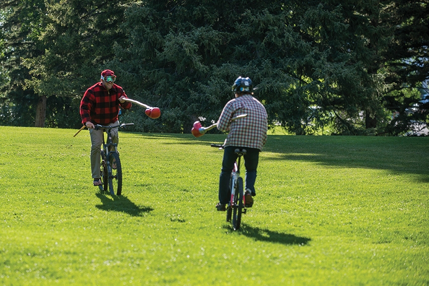 Outside Bozeman Bike Jousting