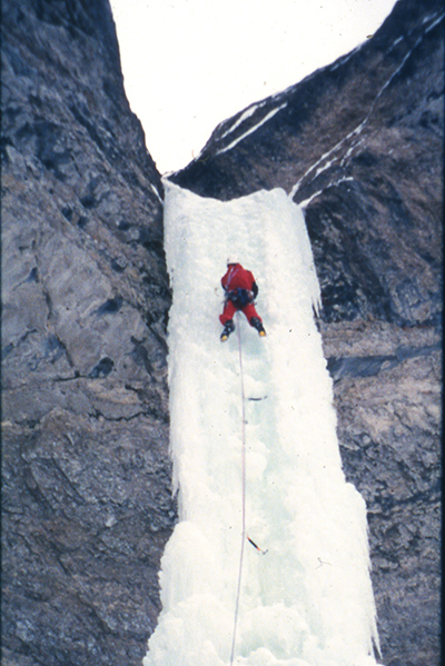 Ron Brunckhorst, Ice Climbing, Bozeman, Montana