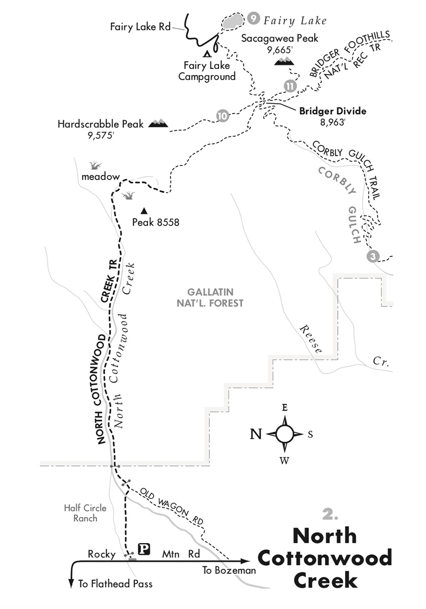 map north cottonwood outside bozeman
