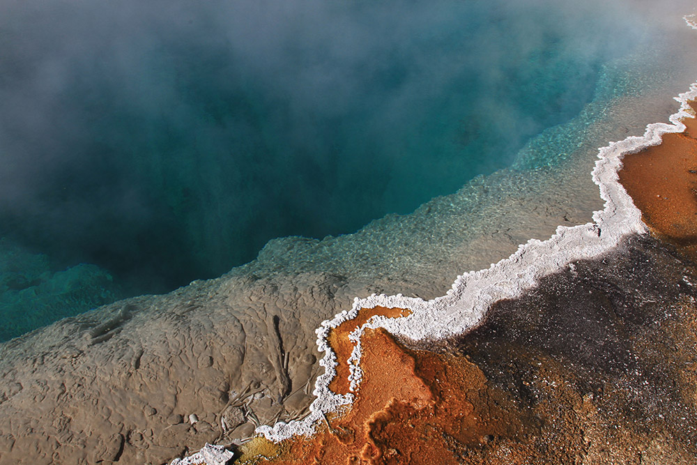 black pool, yellowstone national park, microbes