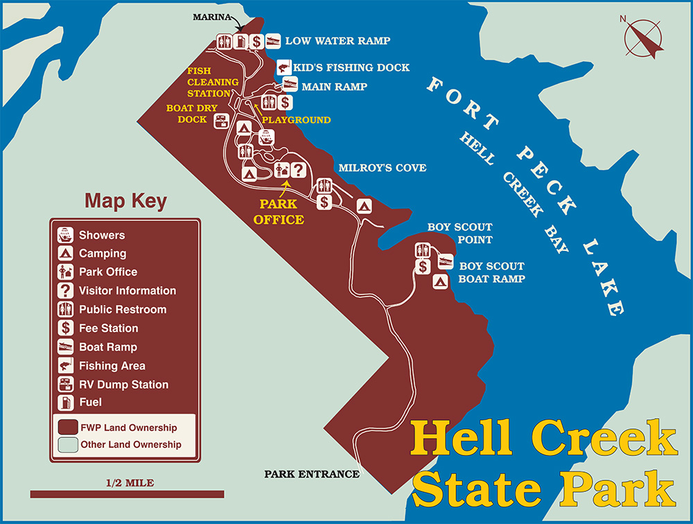 Hell Creek State Park Montana map