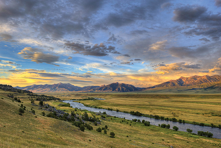 landscape, sunset, madison valley