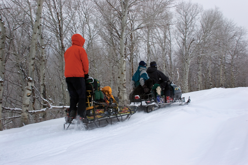 snowmobiling, sledding, backcountry skiing