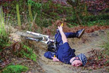 mountain biking, falling, 