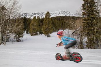 Fat tire roller skiing