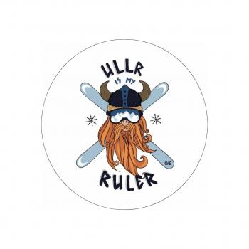 ullr is my ruler snark sticker orange beard
