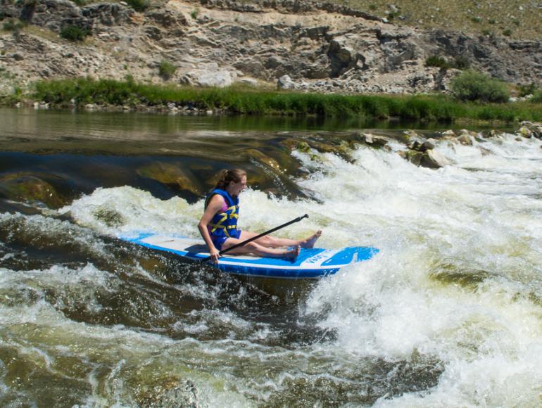 paddleboarding, jefferson river, floating