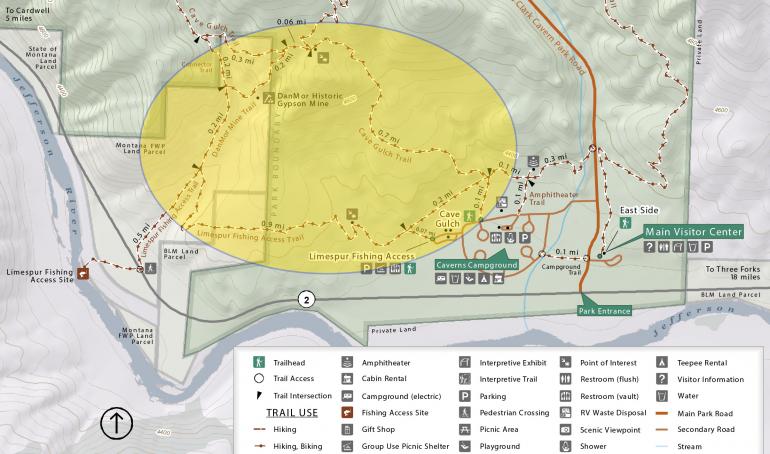 trail map, lewis and clark, danmore gypsum