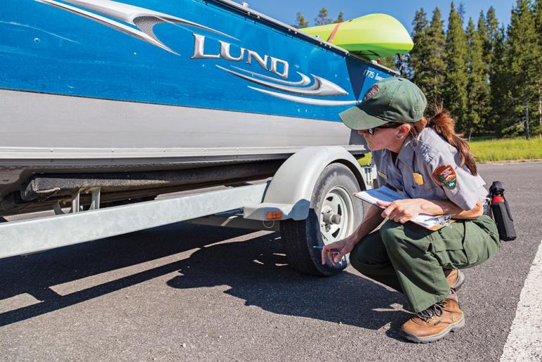 photo courtesy NPS / Jacob Frank boat inspection, watercraft, invasive species