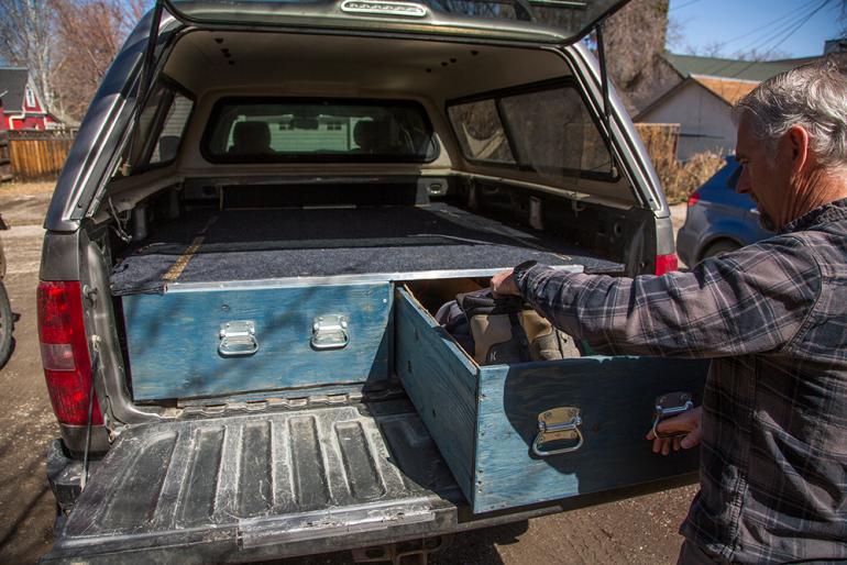 photo by Simon Peterson diy truck drawers, building