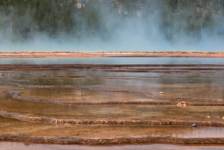 hot spring, hydrothermal, yellowstone park