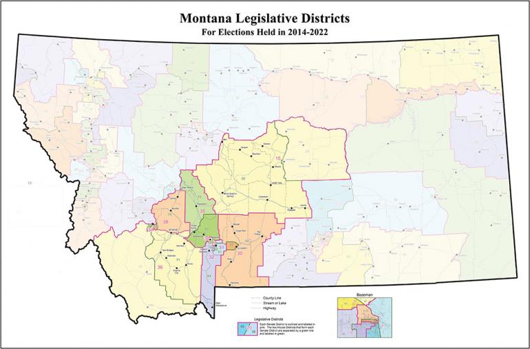 Southwest Montana legislative districts