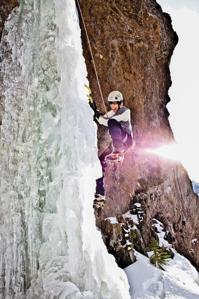 women in the outdoors ice climbing