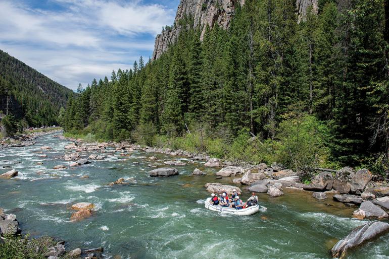 whitewater rafting, gallatin river, house rock