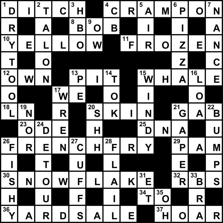 Winter 2021-22 Crossword Solution