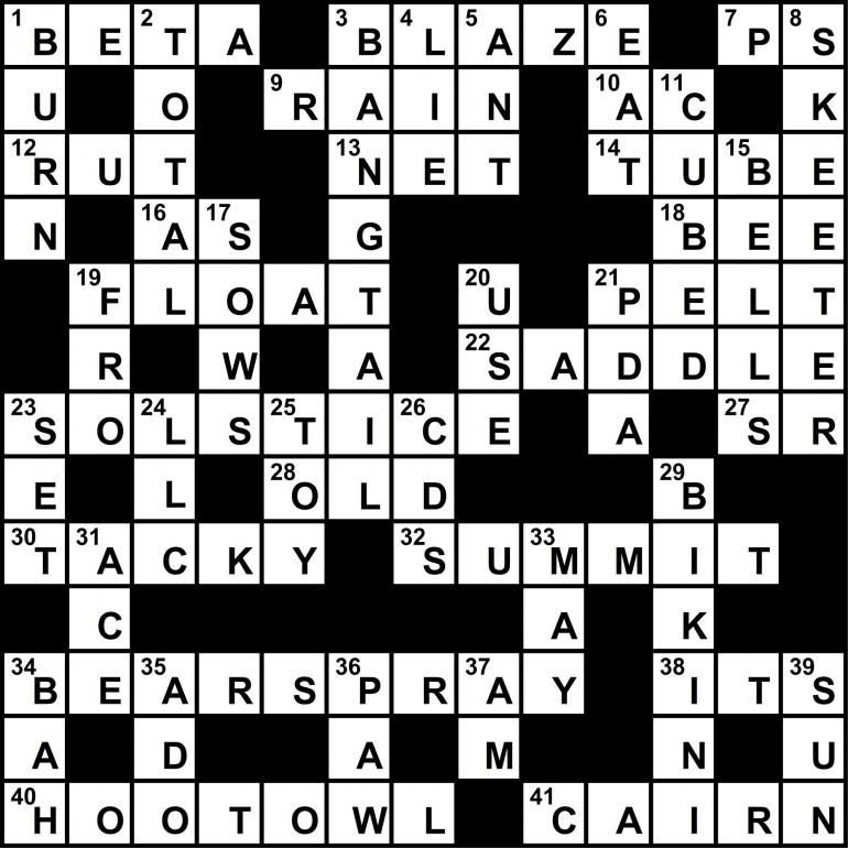 Summer 2021 Crossword Solution