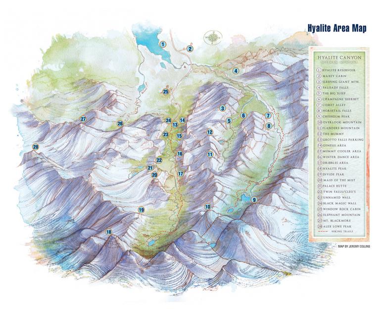 Hyalite ice climbing map overview
