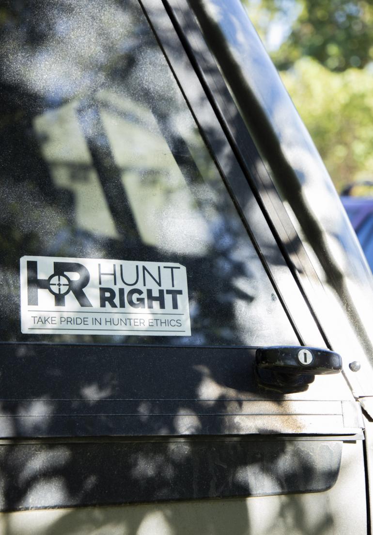 hunt right sticker outside bozeman