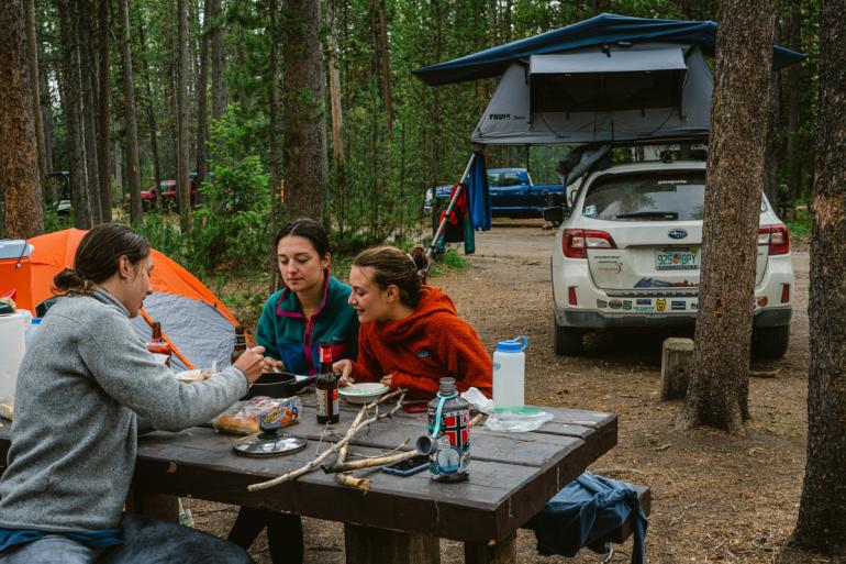 camping, car, campsite, montana, bozeman