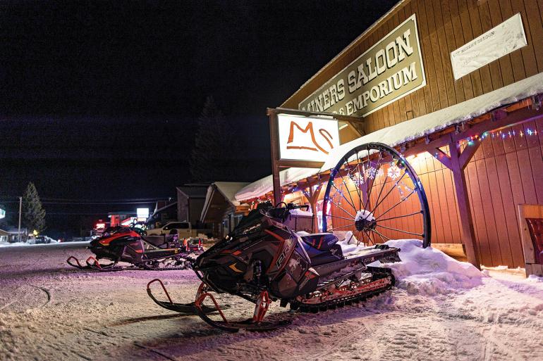 Cooke City, Snowmobiling, miners Saloon, montana