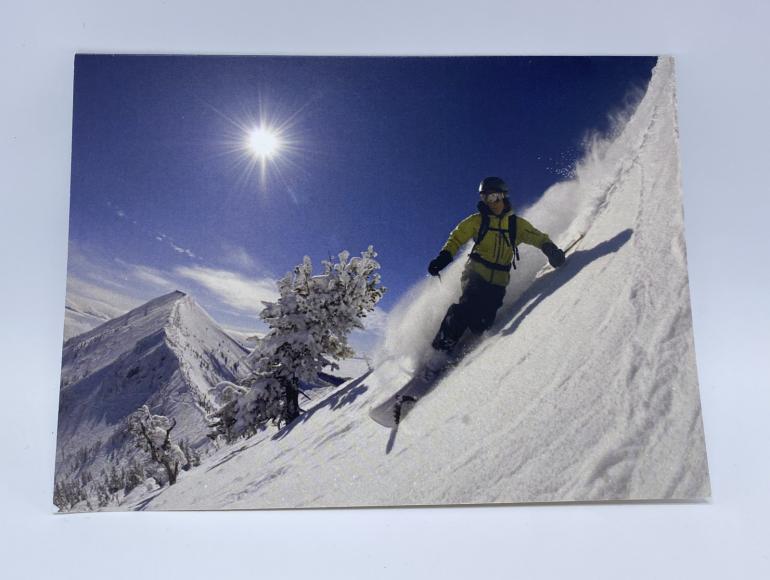 Skier Outside Bozeman Greeting Cards