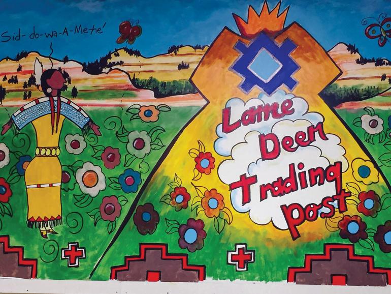 Lame Deer Trading Post mural