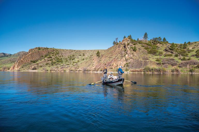 Missouri river drift boat fly fishing