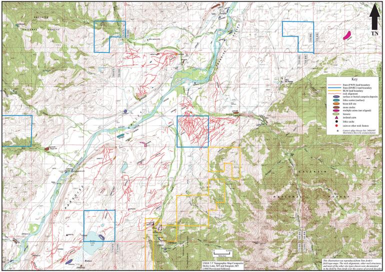 Ancient bison-hunting map Yellowstone Montana