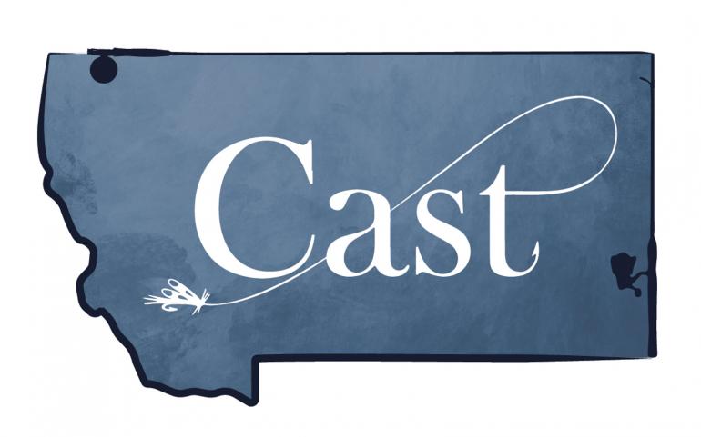 Cast Sticker Blue w White Text