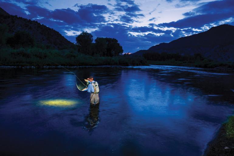 Night fly fishing