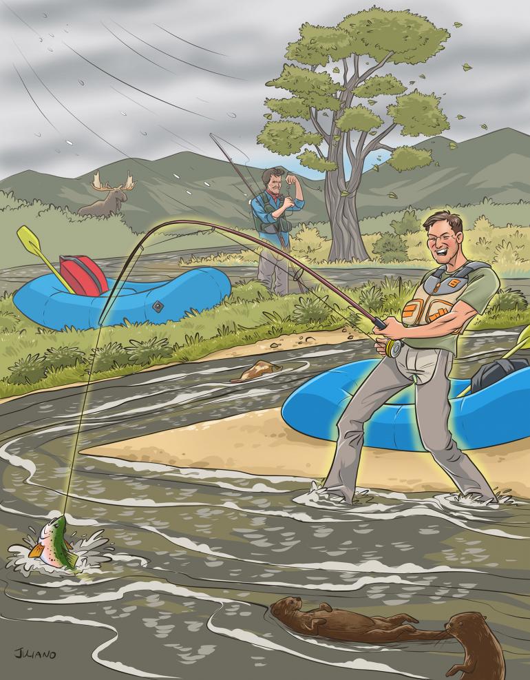 Private land fishing tour illustration