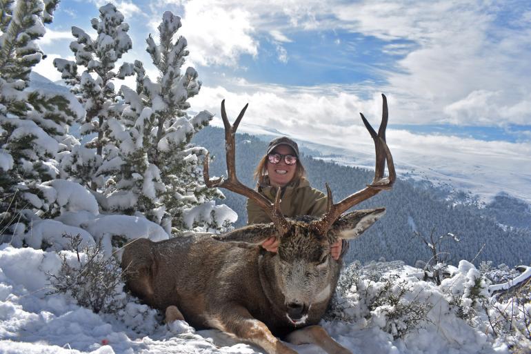 woman with buck