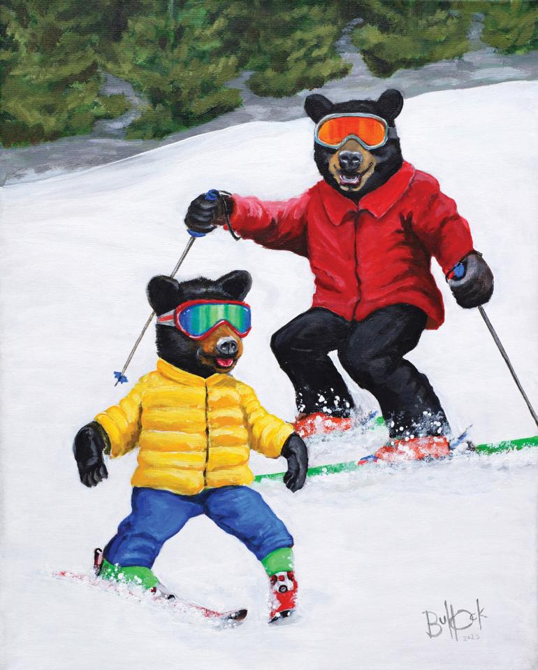 bear cubs skiing