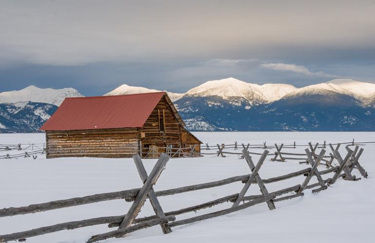 Ovando barn winter