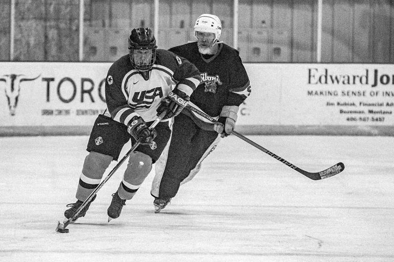 senior legends hockey game