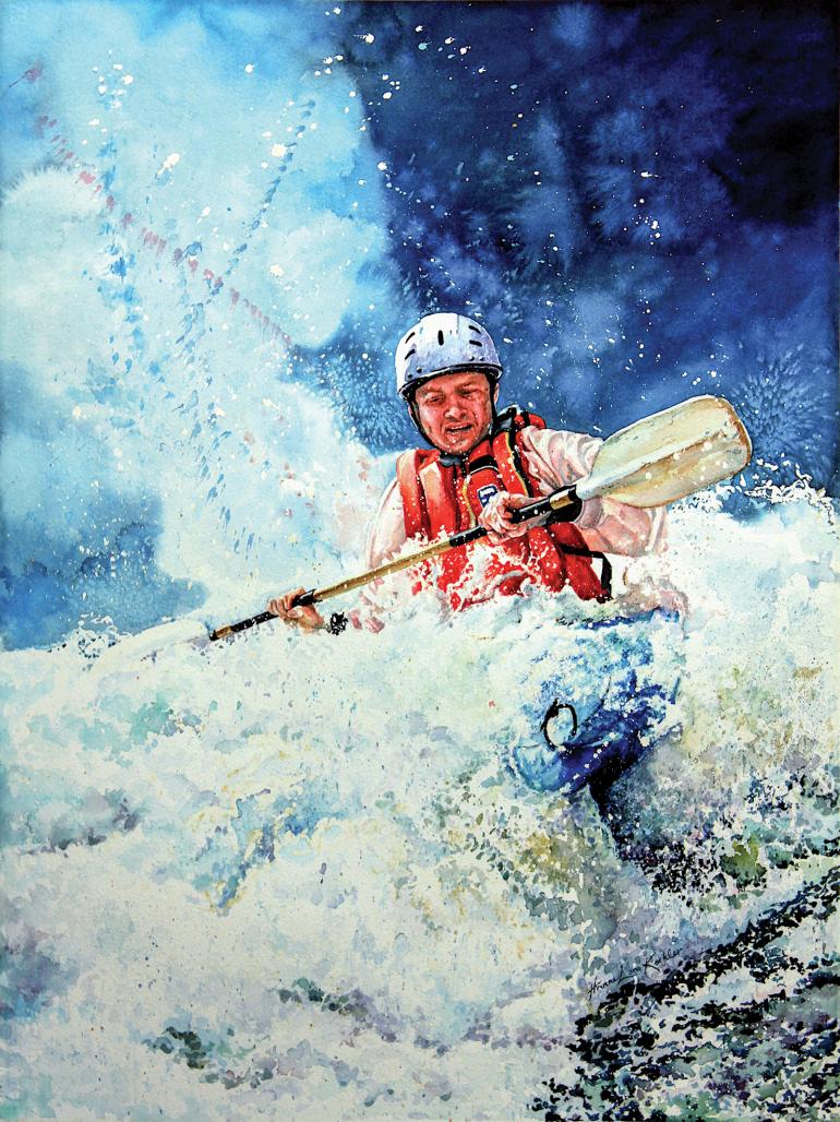 kayaking painting