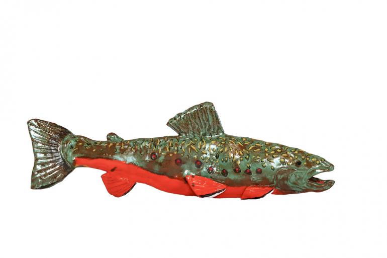 "Brookie" ceramic sculpture by Pam Dolan