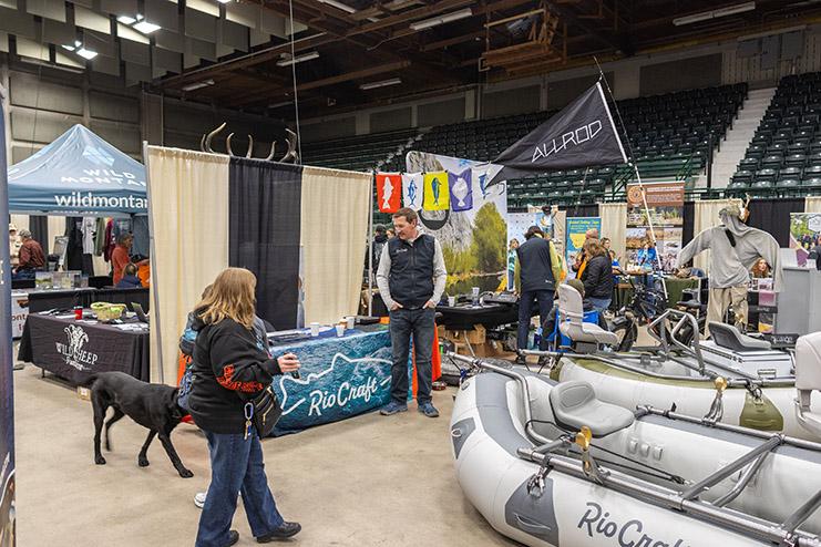 Vendor booths at the Montana Outdoor Expo
