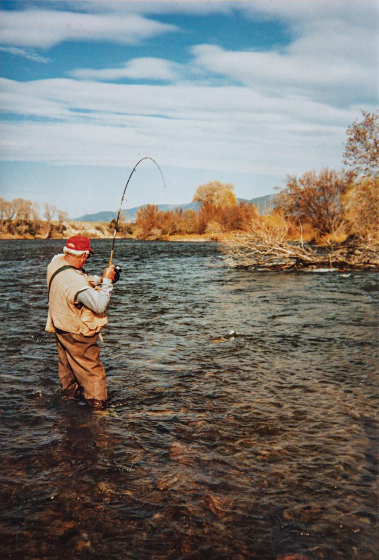 An aging angler fishes the Madison