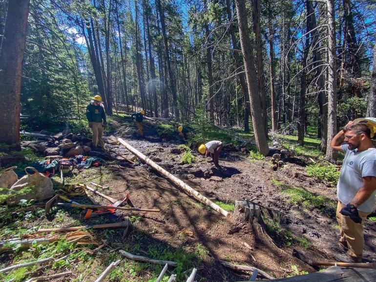 Trail work with the MCC