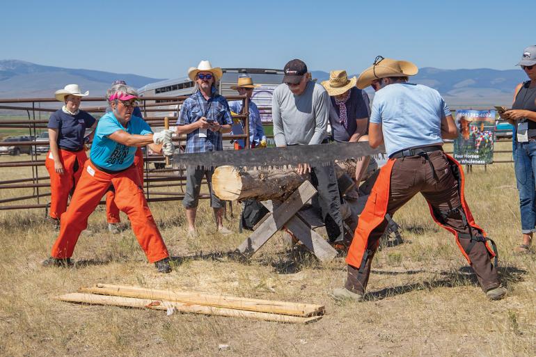 Log sawin' at Red Ants Pants