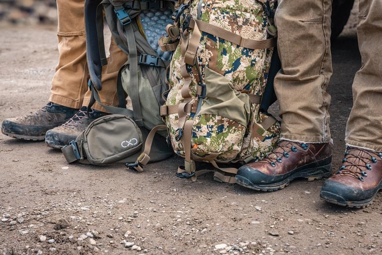 packs and hunting boots