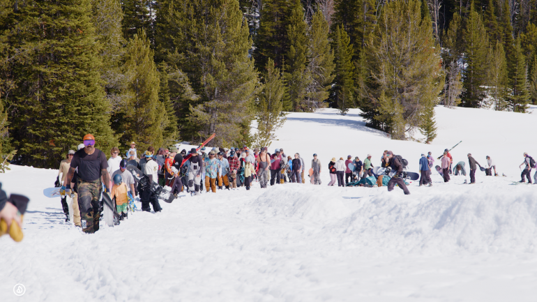 Boarders at beehive basin gather for the annual competition